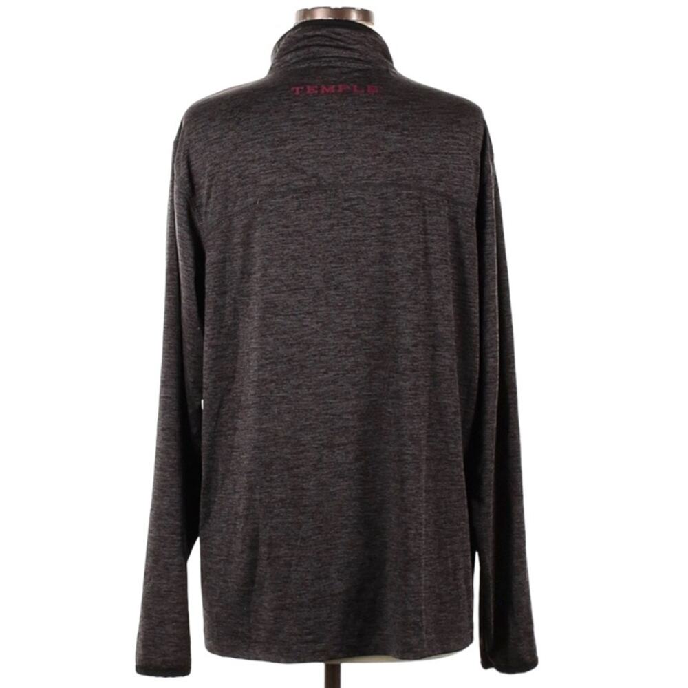 Temple University Owls Pullover Grey 1/4 Zip Long Sleeve Shirt Women's Medium - Picture 2 of 11